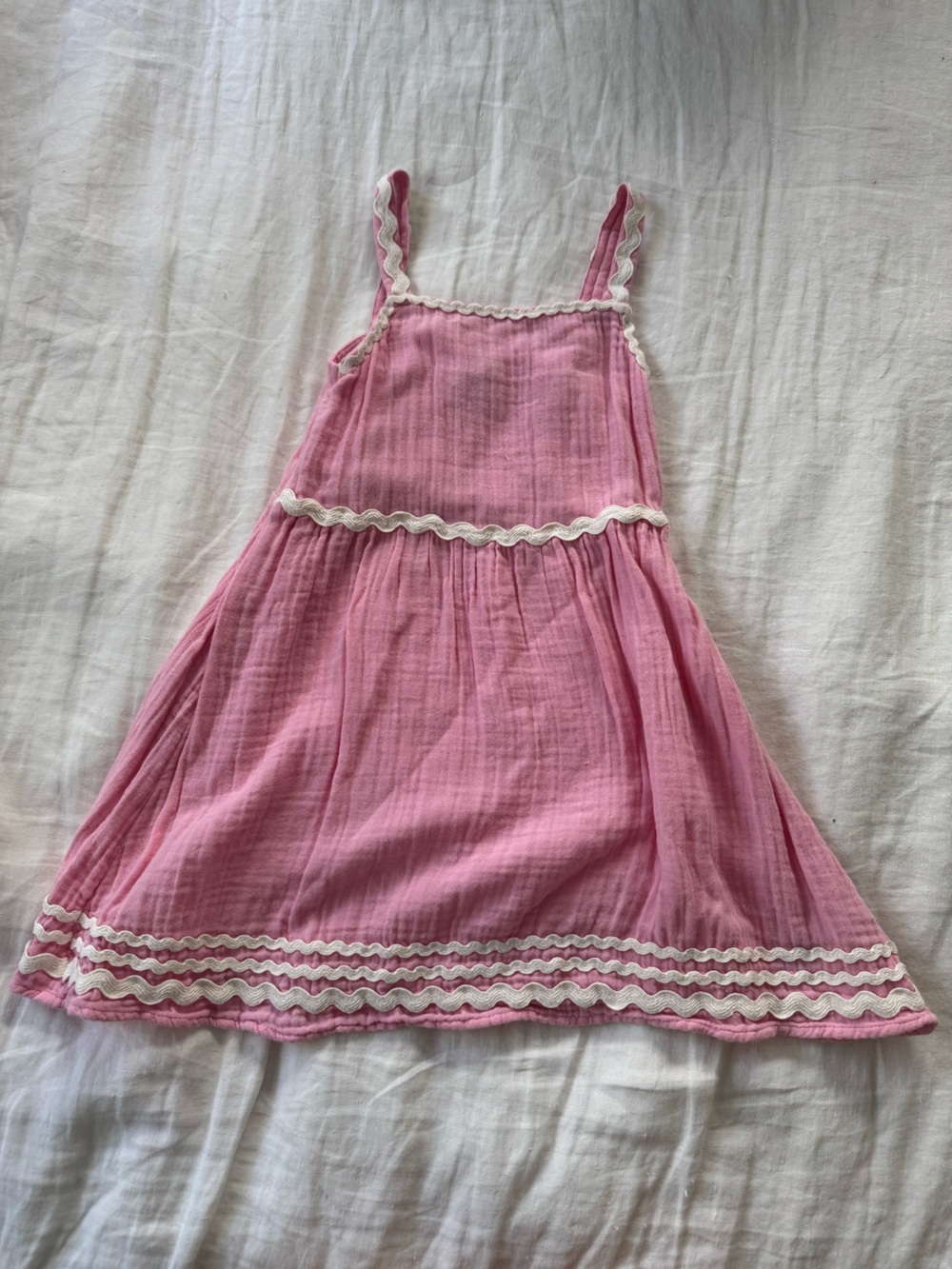 Old Navy Pink Cotton Sundress with White Scalloped Trim